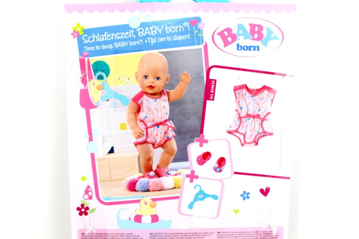 Zapf Creation 824634 Baby Born Shorty Pyjama mit Clogs bunt 