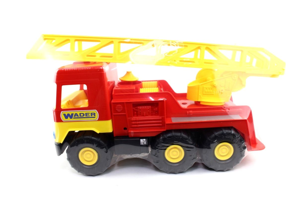 WADER Feuerwehr Truck mit Kegeln  Müllwagen Spielzeug Kinder Neu 