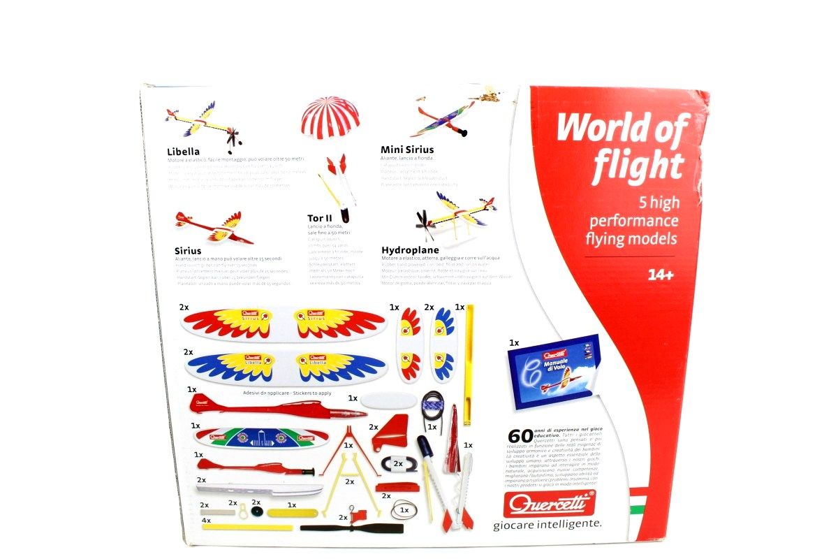 Quercetti 3599 World of Flight 5 Models-Flugzeuge und Rakete 